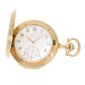 Impressive gold Glashütte hunting cased watch Circa 1900
