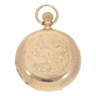 Decorated German rose gold hunting cased lever Circa 1883