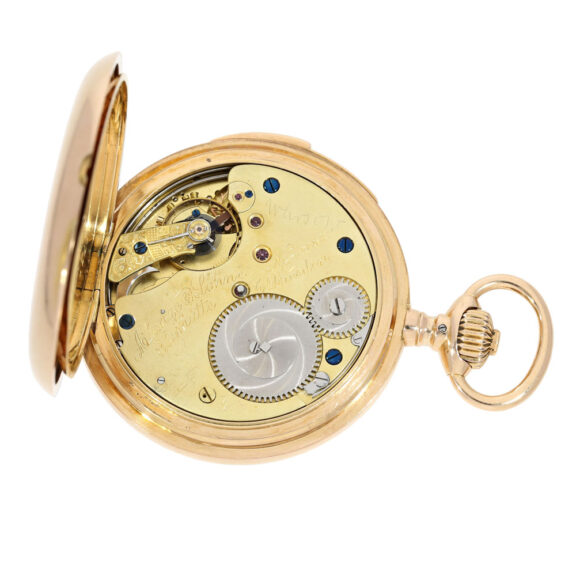 German rose gold hunting cased quarter repeater Circa 1887 German rose gold hunting cased quarter repeater Circa 1887