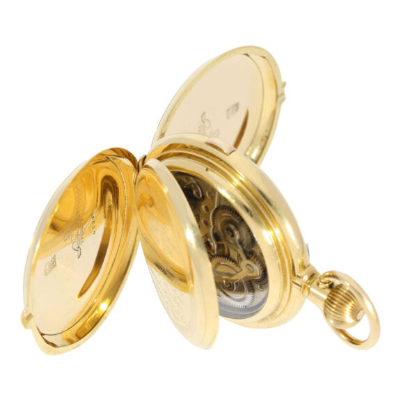 Heavy, large gold hunting cased repeating lever Circa 1889 Heavy, large gold hunting cased repeating lever Circa 1889