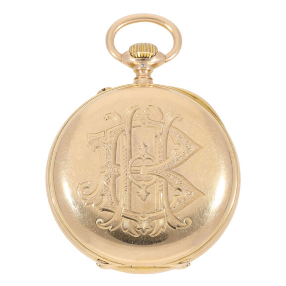 German 18k gold open faced triple calendar lever Circa 1886 German 18k gold open faced triple calendar lever Circa 1886