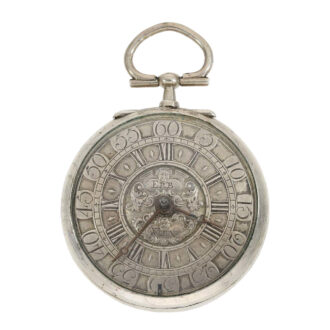 Austrian silver champlevé verge pocket watch Circa 1715