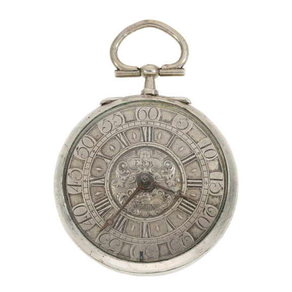 Austrian silver champlevé verge pocket watch Circa 1715