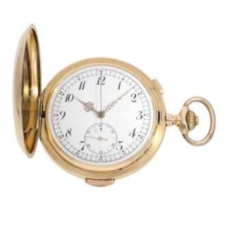 Gold hunting cased quarter repeating chronograph Circa 1900