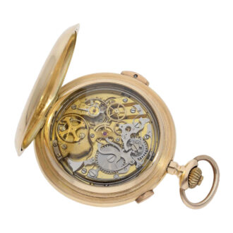Gold hunting cased quarter repeating chronograph Circa 1900