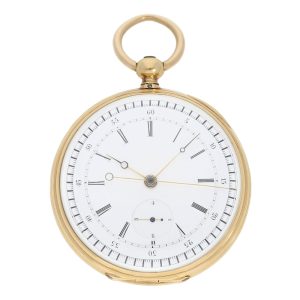 Technically interesting Swiss 18k gold chronograph Circa 1860
