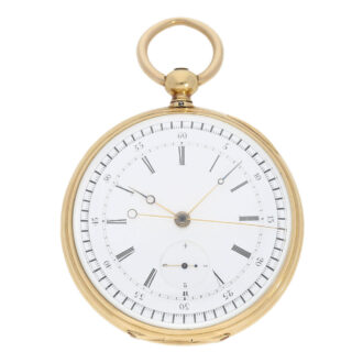 Technically interesting Swiss 18k gold chronograph Circa 1860