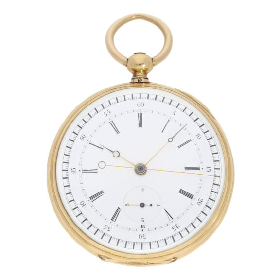 Technically interesting Swiss 18k gold chronograph Circa 1860