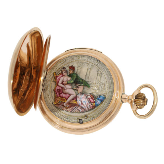 Swiss quarter repeater with concealed erotic scene circa 1900