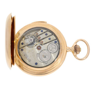 Swiss hunting cased quarter repeating automaton Circa 1900