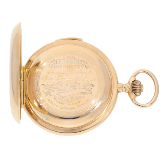 Swiss hunting cased quarter repeating automaton Circa 1900 Swiss hunting cased quarter repeating automaton Circa 1900