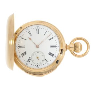 French gold hunting cased minute repeating watch Circa 1890