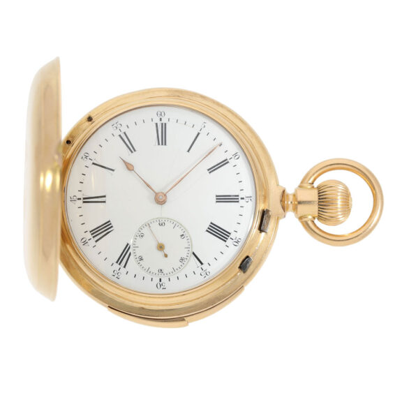 French gold hunting cased minute repeating watch Circa 1890 French gold hunting cased minute repeating watch Circa 1890