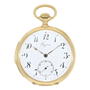 Swiss gold open faced minute repeating lever watch Circa 1910