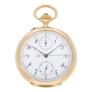 Swiss gold ankerchronometer with chronograph Circa 1895