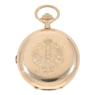 Unique rose gold hunting cased lever chronograph Circa 1896