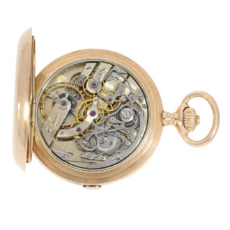 Unique rose gold hunting cased lever chronograph Circa 1896