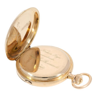 Unique rose gold hunting cased lever chronograph Circa 1896
