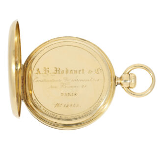 Swiss gold hunting cased watch with crown winding Circa 1861