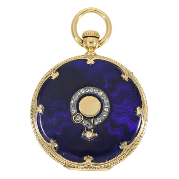 Rare Swiss gold, enamel and diamond set lever Circa 1860