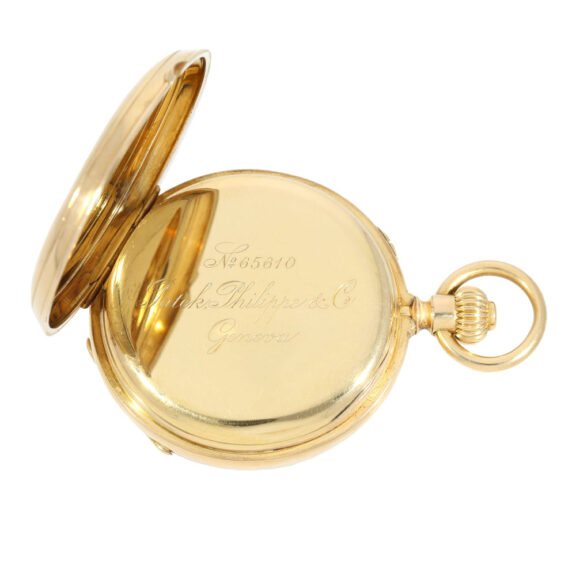 Rare, early Swiss gold crown pusher chronograph Circa 1883 Rare, early Swiss gold crown pusher chronograph Circa 1883