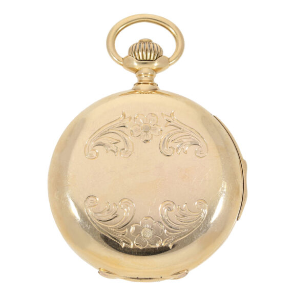 Swiss rose gold hunting cased repeating lever watch Circa 1890 Swiss rose gold hunting cased repeating lever watch Circa 1890