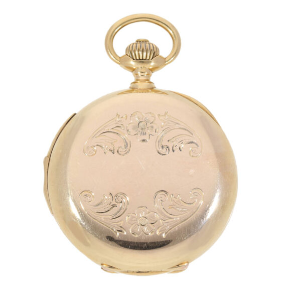 Swiss rose gold hunting cased repeating lever watch Circa 1890 Swiss rose gold hunting cased repeating lever watch Circa 1890