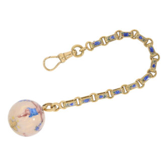 Very rare 18 carat gold and enamel chatelaine Circa 1870-1890 Very rare 18 carat gold and enamel chatelaine Circa 1870-1890