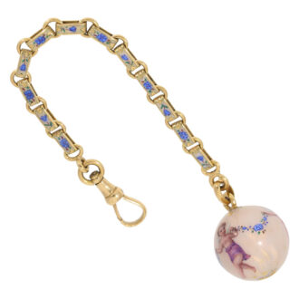 Very rare 18 carat gold and enamel chatelaine Circa 1870-1890 Very rare 18 carat gold and enamel chatelaine Circa 1870-1890