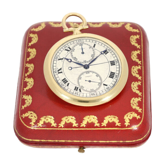 Large, rare French gold Art Deco chronograph Circa 1930 Large, rare French gold Art Deco chronograph Circa 1930