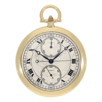 Large, rare French gold Art Deco chronograph Circa 1930
