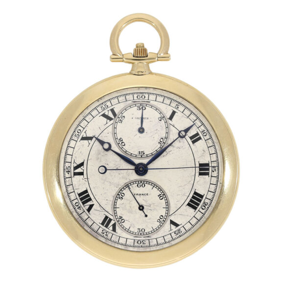 Large, rare French gold Art Deco chronograph Circa 1930