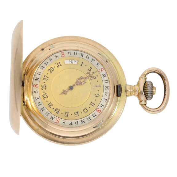 Rare Swiss gold double sided astronomical lever Circa 1890 Rare Swiss gold double sided astronomical lever Circa 1890