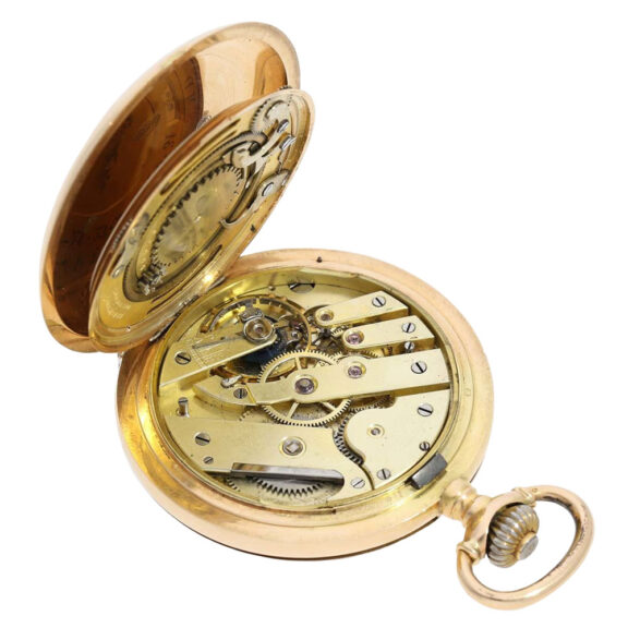 Rare Swiss gold double sided astronomical lever Circa 1890 Rare Swiss gold double sided astronomical lever Circa 1890