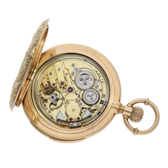 Gold quarter repeating lever in Renaissance case Circa 1880 Gold quarter repeating lever in Renaissance case Circa 1880
