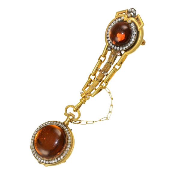 Neo Renaissance pendant watch and chatelaine Circa 1880/90