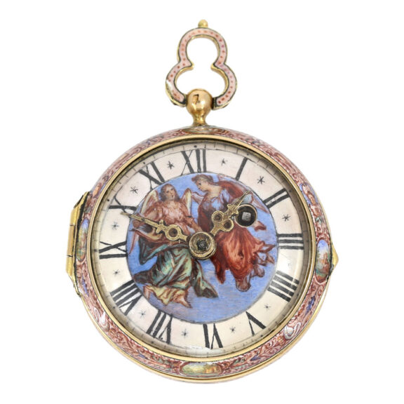 Gold, enamel miniature watch in Renaissance style Circa 1800 Gold, enamel miniature watch in Renaissance style Circa 1800