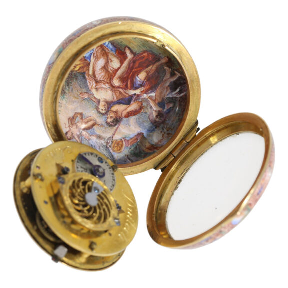 Gold, enamel miniature watch in Renaissance style Circa 1800 Gold, enamel miniature watch in Renaissance style Circa 1800