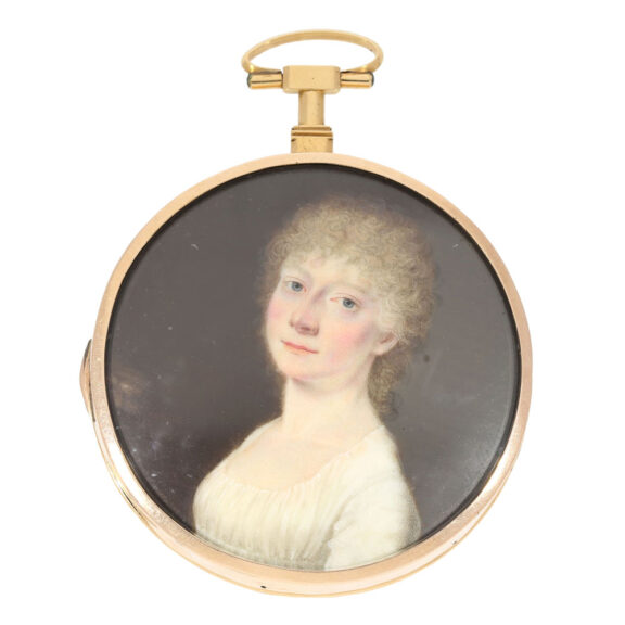 Unique and large French rose gold verge watch Circa 1820