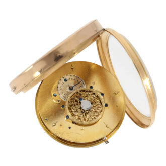 Unique and large French rose gold verge watch Circa 1820