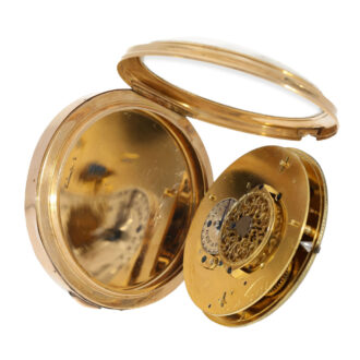 Unique and large French rose gold verge watch Circa 1820