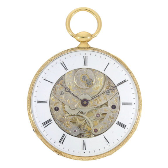 Very thin skeletonized cylinder with calibre Bagnolet Circa 1840