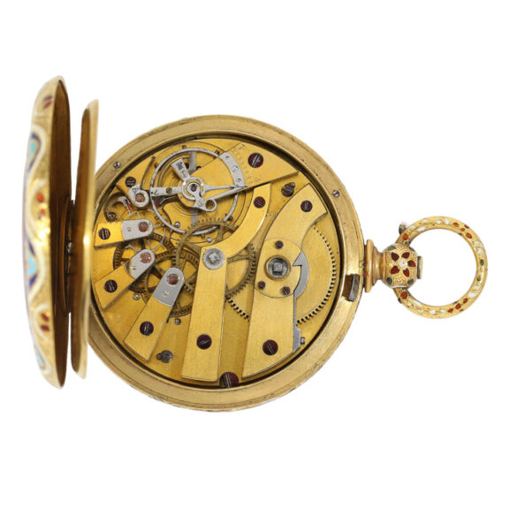 Swiss gold, enamel watch for the Ottoman market Circa 1830 Swiss gold, enamel watch for the Ottoman market Circa 1830