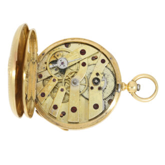 Gold and enamel watch with matching chatelaine Circa 1850