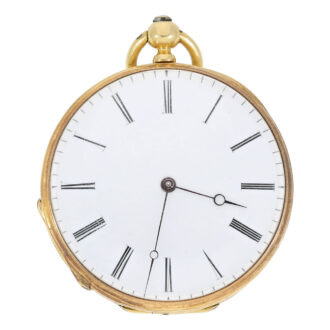 Gold and enamel watch with matching chatelaine Circa 1850
