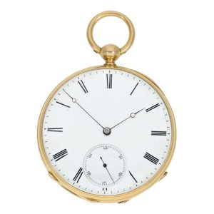 Very early, interesting gold open faced lever watch Circa 1868