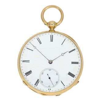 Very early, interesting gold open faced lever watch Circa 1868