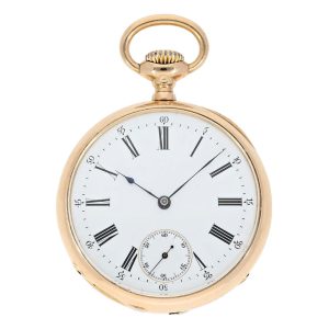 Elegant Swiss rose gold open faced lever watch Circa 1885