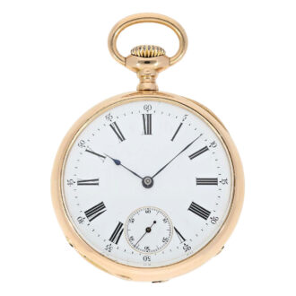 Elegant Swiss rose gold open faced lever watch Circa 1885