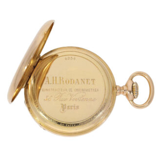 Elegant Swiss rose gold open faced lever watch Circa 1885